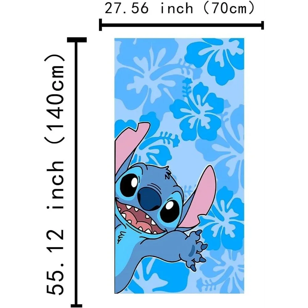 Stitch Poster Beach Towel 28x55 Soft Absorbent Bath Towel Home Pool Travel